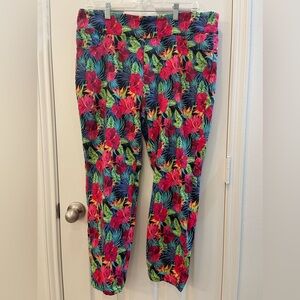 Soft Surroundings Women’s Tropical Pull On Pants XL Petite Five Pocket Stretch‎